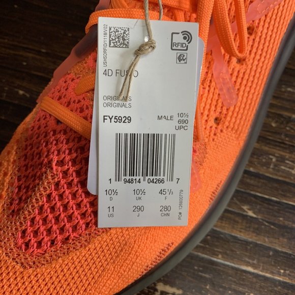 New Adidas 4D Fusio Primeknit “Solar Orange” Men’s Size: 11 FY5929 - Picture 7 of 7